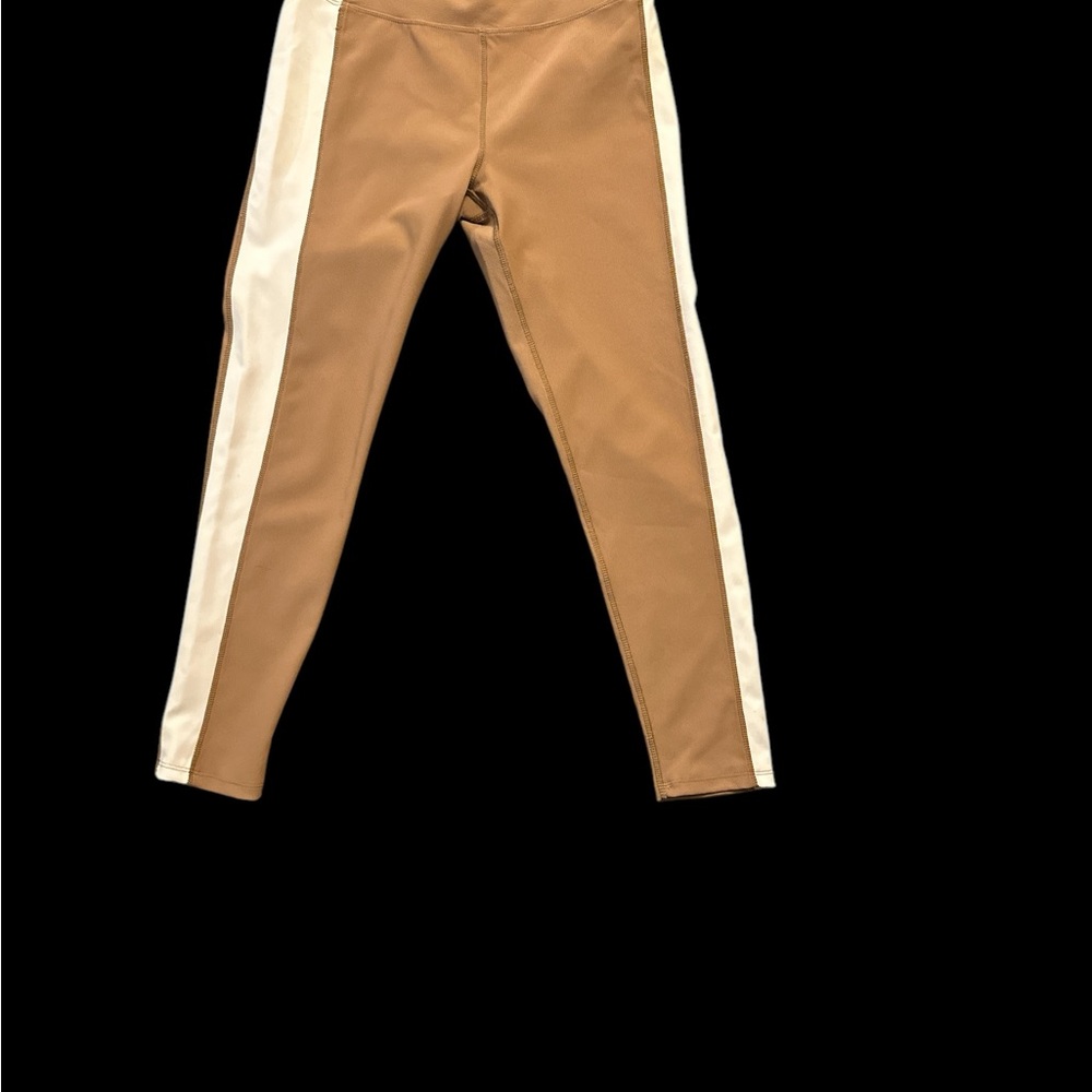 Tan Leggings with White Stripes